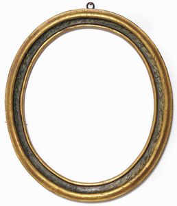 Cornice in legno laccato finto marmo e dorato. Marche XVIII secolo  - Asta Cornici antiche - Associazione Nazionale - Case d'Asta italiane