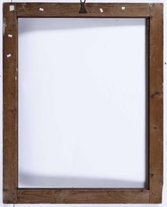 Cornice modanata �Salvator Rosa� in legno laccato azzurro e giallo. Italia centrale XVII secolo  - Asta Cornici antiche - Associazione Nazionale - Case d'Asta italiane