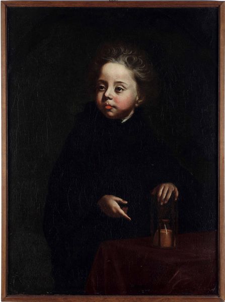 Scuola del nord Europa del XVIII secolo Ritratto di fanciullo con clessidra  - Asta Dipinti antichi - Associazione Nazionale - Case d'Asta italiane