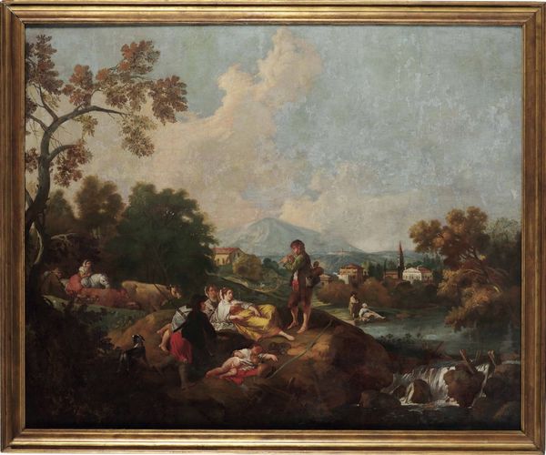 Scuola veneta del XVIII secolo Festa campestre  - Asta Dipinti antichi - Associazione Nazionale - Case d'Asta italiane