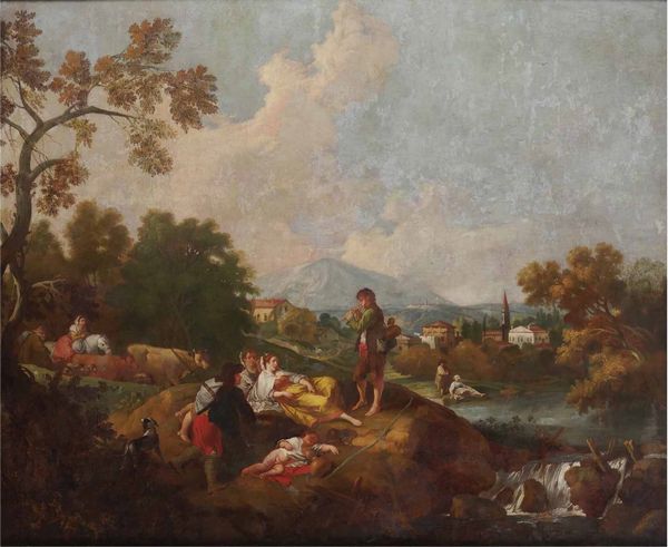 Scuola veneta del XVIII secolo Festa campestre  - Asta Dipinti antichi - Associazione Nazionale - Case d'Asta italiane