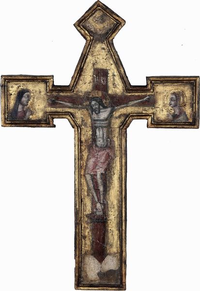 Nei modi della pittura umbra del XV secolo Crocifissione  - Asta Dipinti antichi - Associazione Nazionale - Case d'Asta italiane