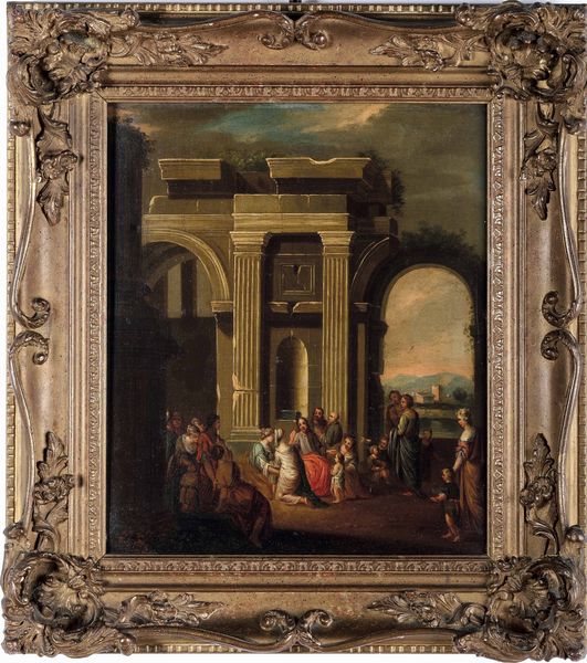 Scuola del XVIII secolo Lasciate che i bambini vengano a me  - Asta Dipinti antichi - Associazione Nazionale - Case d'Asta italiane