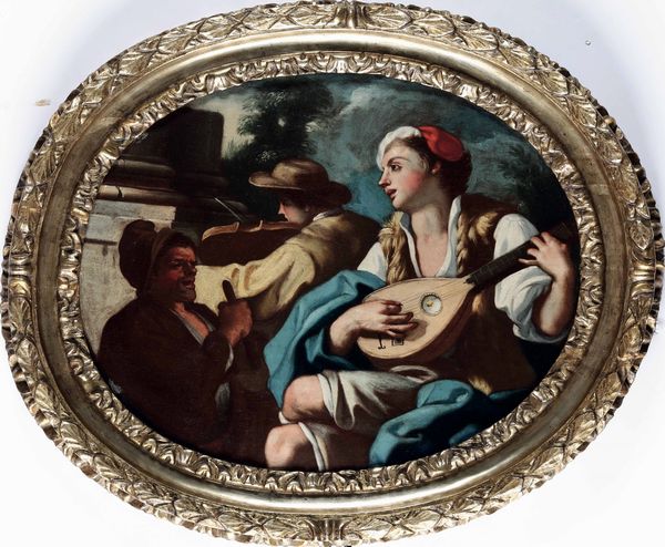 Francesco De Mura, nei modi di : Scene di genere con musici  - Asta Dipinti antichi - Associazione Nazionale - Case d'Asta italiane