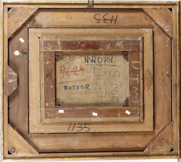 Scuola del XVIII secolo Scena mitologica con due figure e cane  - Asta Dipinti antichi - Associazione Nazionale - Case d'Asta italiane