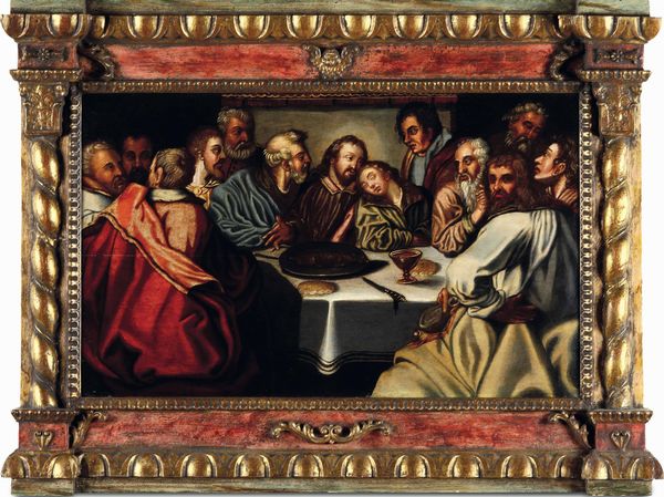 Scuola del XVII secolo Ultima cena  - Asta Dipinti antichi - Associazione Nazionale - Case d'Asta italiane