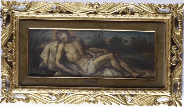 Gregorio Lazzarini, Attribuito a : Cristo deposto  - Asta Dipinti antichi - Associazione Nazionale - Case d'Asta italiane