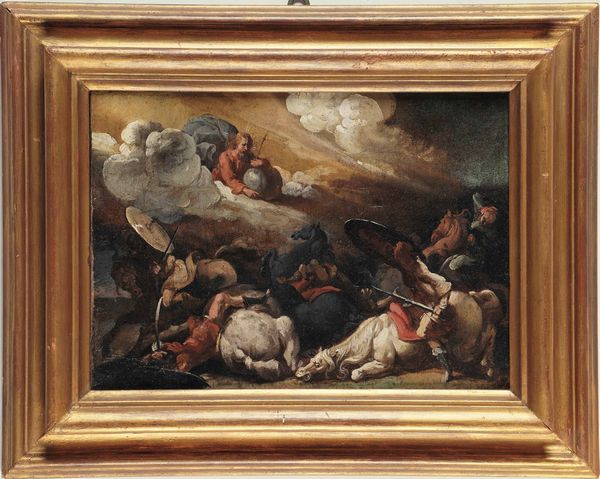 Scuola genovese del XVII secolo Conversione di S. Paolo  - Asta Dipinti antichi - Associazione Nazionale - Case d'Asta italiane