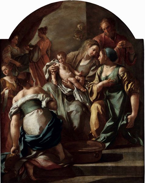 Jacopo Cestaro : La nascita della Vergine Maria  - Asta Dipinti antichi - Associazione Nazionale - Case d'Asta italiane