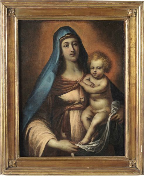 Scuola veneta del XVII secolo Madonna con Bambino  - Asta Dipinti antichi - Associazione Nazionale - Case d'Asta italiane