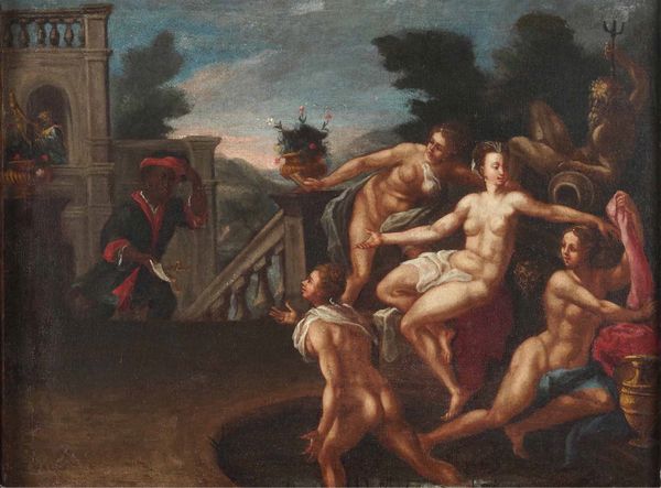 Scuola dell�Italia centrale del XVII secolo Davide e Betsabea  - Asta Dipinti antichi - Associazione Nazionale - Case d'Asta italiane