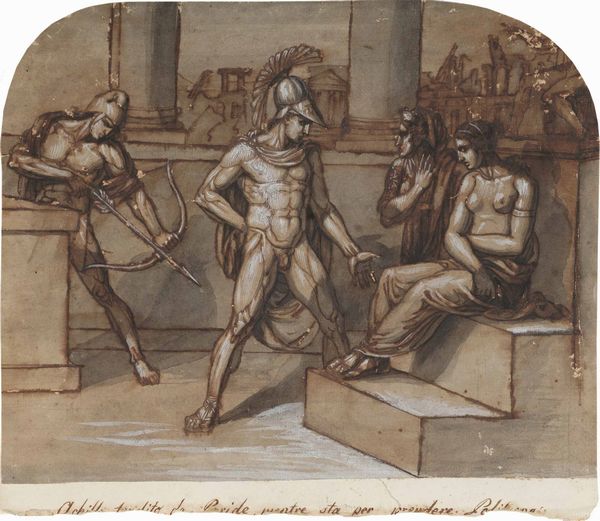 Scuola neoclassica del XIX secolo Paride e Achille  - Asta Dipinti antichi - Associazione Nazionale - Case d'Asta italiane