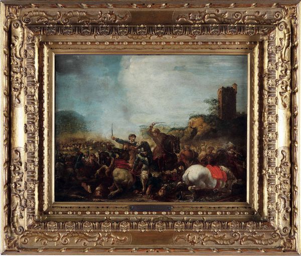 Salvator Rosa, Ambito di : Scontro di cavalleria  - Asta Dipinti antichi - Associazione Nazionale - Case d'Asta italiane