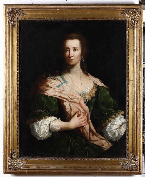 Scuola del XVIII secolo Gentildonna con collana di perle  - Asta Dipinti antichi - Associazione Nazionale - Case d'Asta italiane