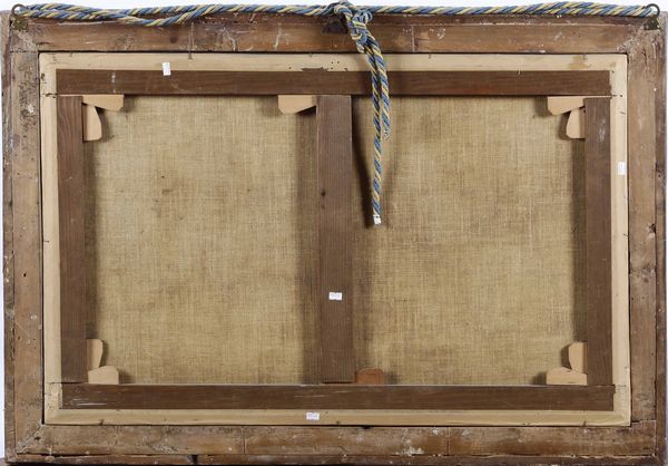 Francesco Fidanza, nei modi di : Paesaggio costiero con figure e imbarcazioni  - Asta Dipinti antichi - Associazione Nazionale - Case d'Asta italiane