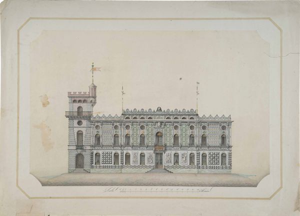 Scuola del XIX secolo Progetto per la facciata di un palazzo  - Asta Dipinti antichi - Associazione Nazionale - Case d'Asta italiane