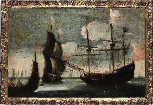 Scuola del XVIII secolo Sei Marine con velieri  - Asta Dipinti antichi - Associazione Nazionale - Case d'Asta italiane