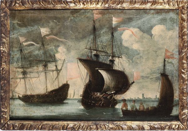 Scuola del XVIII secolo Sei Marine con velieri  - Asta Dipinti antichi - Associazione Nazionale - Case d'Asta italiane