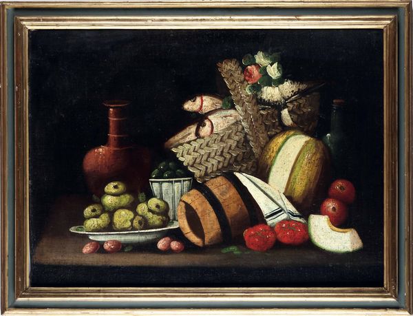 Scuola del XVIII secolo Nature morte con composizioni di frutti, vasellame e fiori  - Asta Dipinti antichi - Associazione Nazionale - Case d'Asta italiane