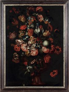 Scuola del XVIII secolo Natura morta con vaso di fiori  - Asta Dipinti antichi - Associazione Nazionale - Case d'Asta italiane