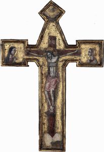 Nei modi della pittura umbra del XV secolo Crocifissione  - Asta Dipinti antichi - Associazione Nazionale - Case d'Asta italiane