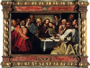 Scuola del XVII secolo Ultima cena  - Asta Dipinti antichi - Associazione Nazionale - Case d'Asta italiane