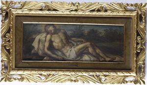 Gregorio Lazzarini, Attribuito a : Cristo deposto  - Asta Dipinti antichi - Associazione Nazionale - Case d'Asta italiane