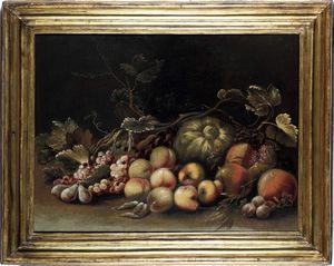 Scuola italiana del XVIII secolo Natura morta con frutta  - Asta Dipinti antichi - Associazione Nazionale - Case d'Asta italiane