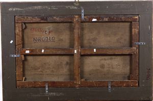 Thomas Van Apshoven : Paesaggio con viandanti sullo sfondo di un villaggio  - Asta Dipinti antichi - Associazione Nazionale - Case d'Asta italiane