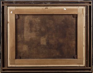 Scuola del XVIII secolo Natura morta con cesto di fiori e uccellino  - Asta Dipinti antichi - Associazione Nazionale - Case d'Asta italiane