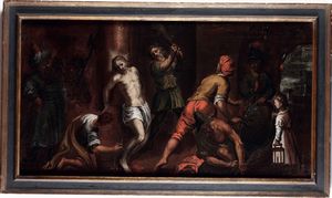 Scuola del XVII secolo Cristo alla colonna  - Asta Dipinti antichi - Associazione Nazionale - Case d'Asta italiane