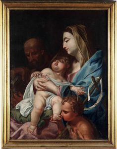 Francesco Trevisani, copia da : Sacra Famiglia con San Giovannino  - Asta Dipinti antichi - Associazione Nazionale - Case d'Asta italiane