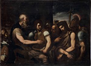 Andrea Meldolla detto lo Schiavone, copia da - Cristo davanti a Pilato
