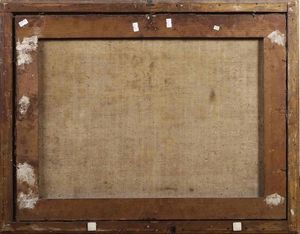 Gian Domenico Valentino : Scena di interno con natura morta di pentole in rame, drappi e strumenti musicali  - Asta Dipinti antichi - Associazione Nazionale - Case d'Asta italiane