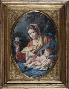 Antonio Allegri detto il Correggio, copia da : Madonna con Bambino  - Asta Dipinti antichi - Associazione Nazionale - Case d'Asta italiane