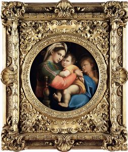 Raffaello Sanzio, copia da : Madonna della Seggiola  - Asta Dipinti antichi - Associazione Nazionale - Case d'Asta italiane
