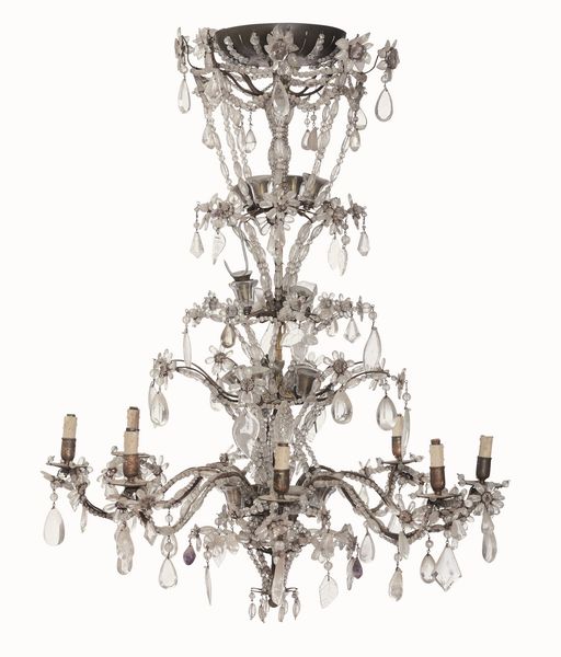 Lampadario a dodici luci in stile genovese settecentesco. XIX-XX secolo  - Asta Dimore italiane - Associazione Nazionale - Case d'Asta italiane