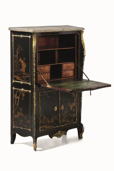 Secrtaire in legno laccato a chinoiserie. Francia, seconda met XVIII secolo  - Asta Dimore italiane - Associazione Nazionale - Case d'Asta italiane