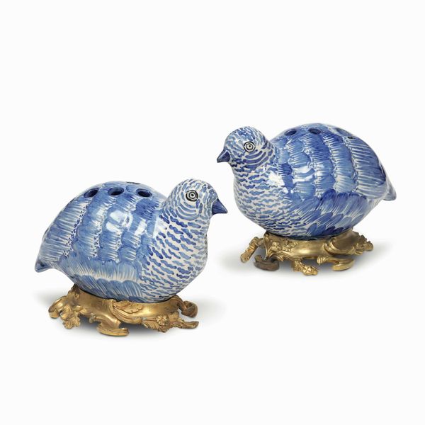 Coppia di fioriere a forma di pernice<BR>XX secolo  - Asta Dimore italiane - Associazione Nazionale - Case d'Asta italiane