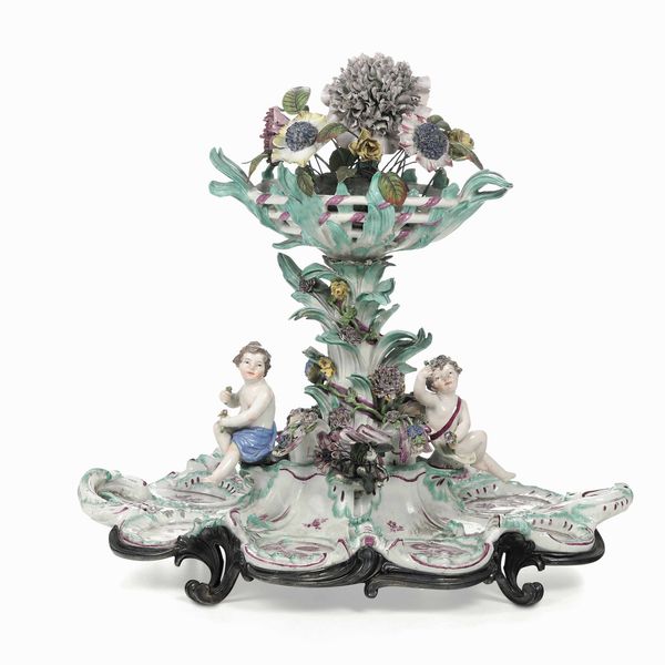 Centrotavola portaspezie <BR>Meissen, 1750 - 1760 circa  - Asta Dimore italiane - Associazione Nazionale - Case d'Asta italiane