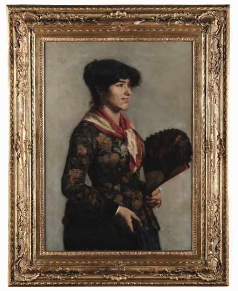 Scuola veneta del XIX-XX secolo Giovane donna con ventaglio  - Asta Dimore italiane - Associazione Nazionale - Case d'Asta italiane