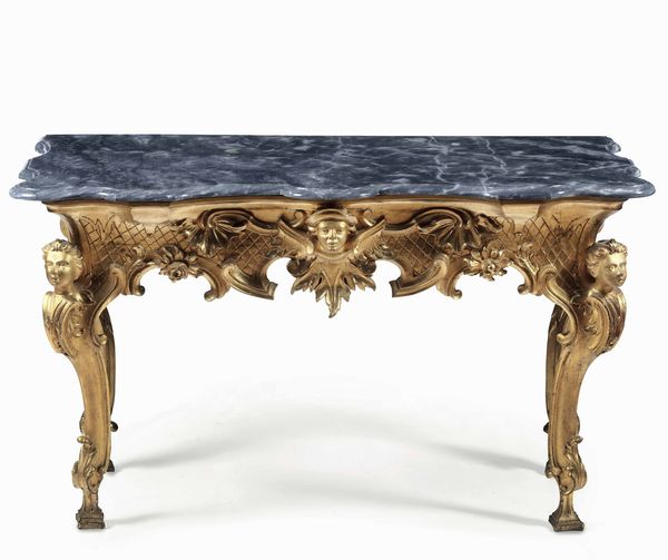 Elegante consolle in legno intagliato e dorato. Firenze XVIII secolo  - Asta Dimore italiane - Associazione Nazionale - Case d'Asta italiane