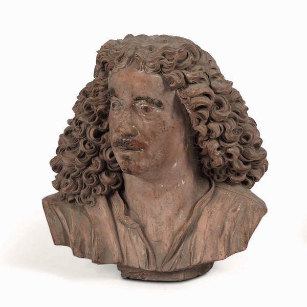 Busto di gentiluomo. Plasticatore italiano del XVII-XVIII secolo<BR>  - Asta Dimore italiane - Associazione Nazionale - Case d'Asta italiane