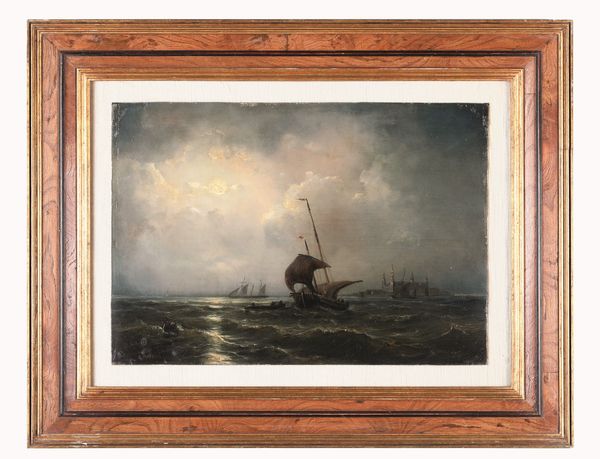 Ary Pleysier : Coppia di marine con imbarcazioni al chiaro di luna  - Asta Dimore italiane - Associazione Nazionale - Case d'Asta italiane