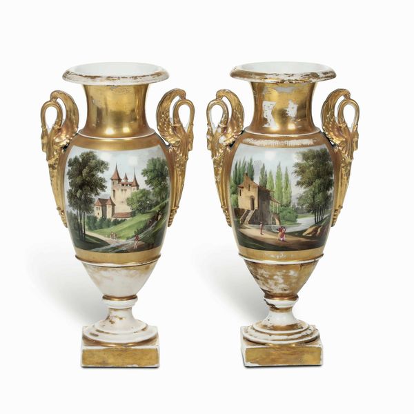 Coppia di vasi<BR>Parigi, 1820 circa  - Asta Dimore italiane - Associazione Nazionale - Case d'Asta italiane