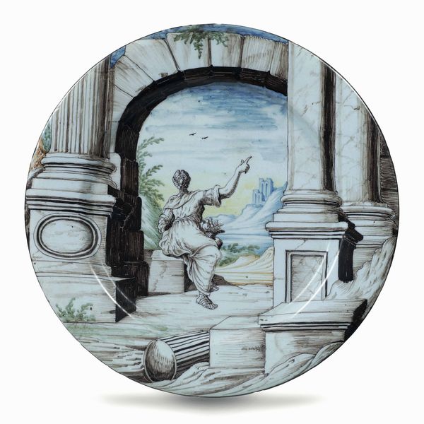 Piatto<BR>Pavia, Manifattura Carlo Giuseppe Rampini, 1680-1700<BR>  - Asta Dimore italiane - Associazione Nazionale - Case d'Asta italiane