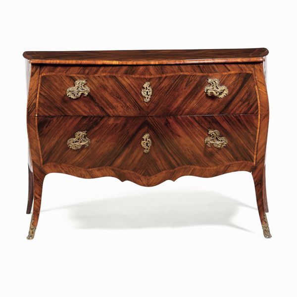 Cassettone lastronato in palissandro e bois de violette. Genova, XVIII secolo  - Asta Dimore italiane - Associazione Nazionale - Case d'Asta italiane