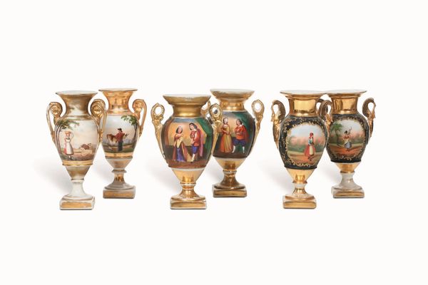 Tre coppie di vasi, XIX secolo  - Asta Dimore italiane - Associazione Nazionale - Case d'Asta italiane