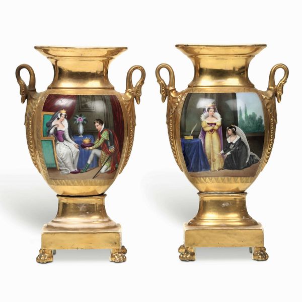 Coppia di vasi<BR>Parigi, verso il 1830  - Asta Dimore italiane - Associazione Nazionale - Case d'Asta italiane