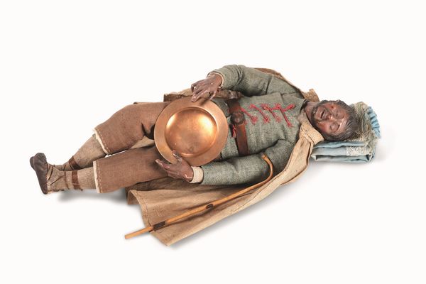 Figura da presepe. Pastore dormiente. Napoli, fine XVIII secolo  - Asta Dimore italiane - Associazione Nazionale - Case d'Asta italiane